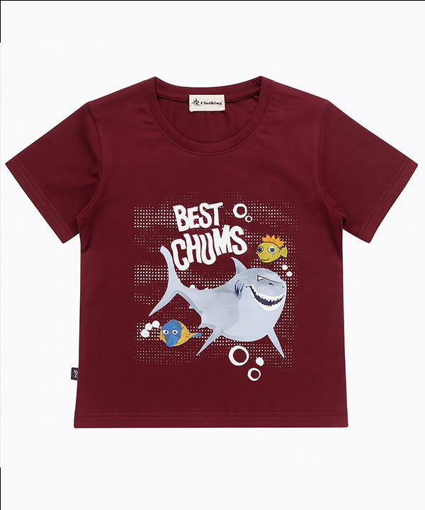 HR clothing Kids Tee's - Maroon BTS-1478