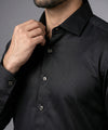 Men's Casual Shirt - Black Stripe Shc-1972 Strech Fabric (ORG)