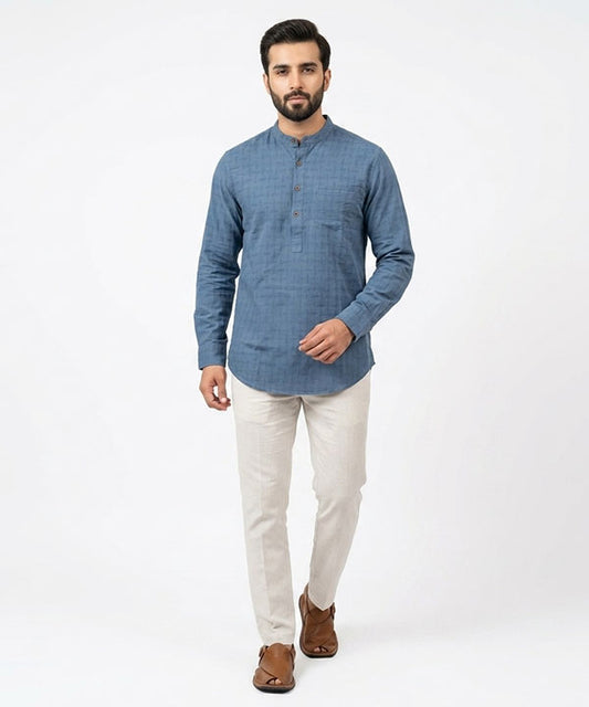 Men's Casual Shirt - Blue Shc-1590 ORG