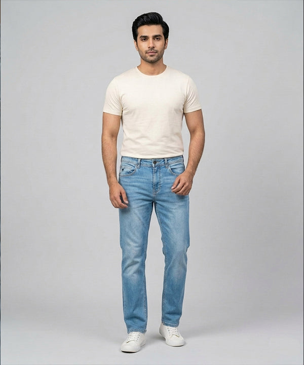 Men's Denim Slim Fit- JP-2213 Ice Blue