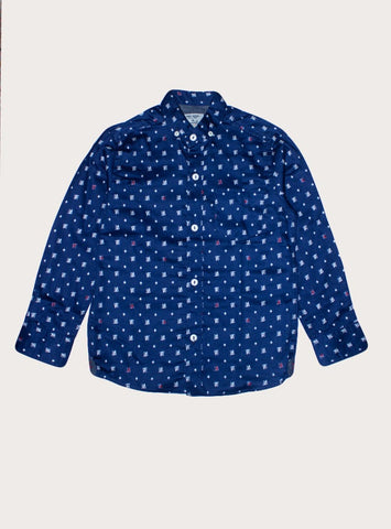 BOYS CASUAL SHIRT BSH-0071 PRINTED BLUE