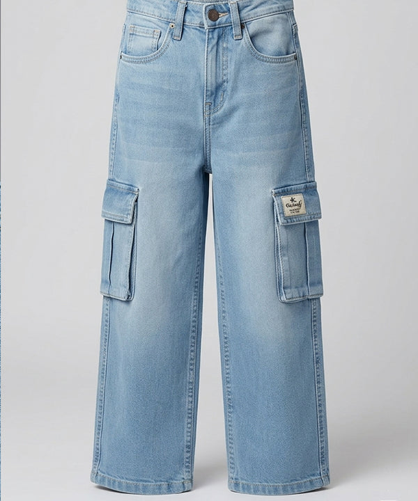 Boys Comfortable Relaxed Fit Baggy Denim jeans - Ice Blue Bjp-0291
