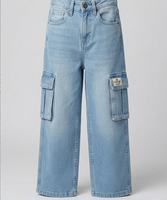Boys Comfortable Relaxed Fit Baggy Denim- Ice Blue Bjp-0291