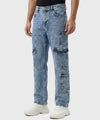 Men's Smart Baggy Denim - 10 pocket Wash Blue Jp-2078