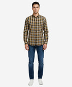 Men's Casual Checkered Shirt - Shc-1702 Brown Chk