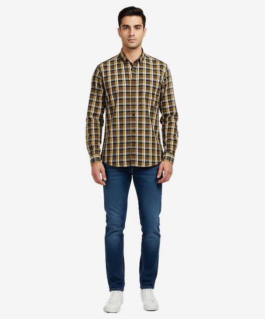 Men's Casual Checkered Shirt - Shc-1702 Brown Chk