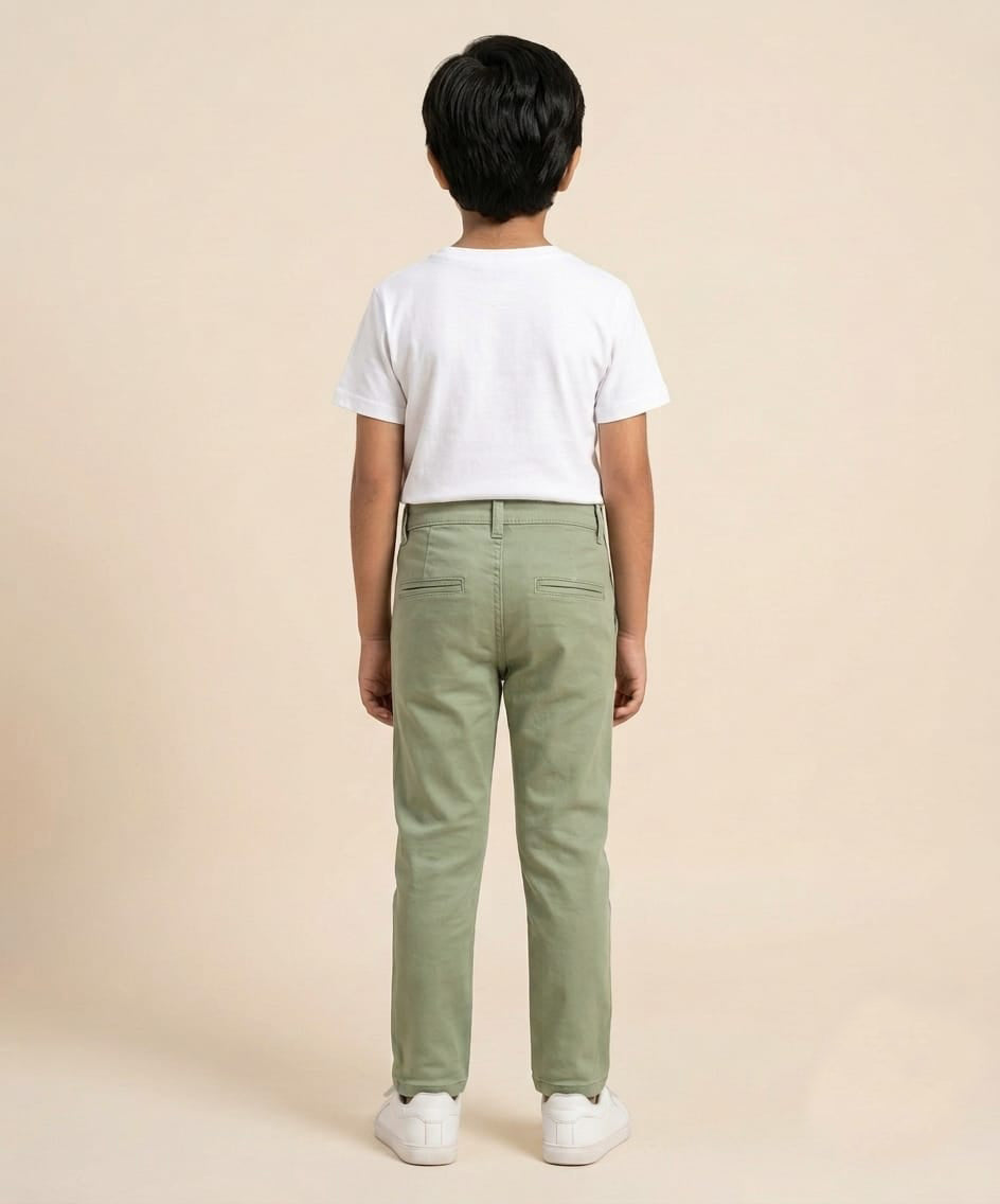 Kids Cotton Chino Pant - Bcp-0033 Green