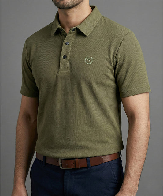 Men's T-Shirt Collar Brown Tsh-5923