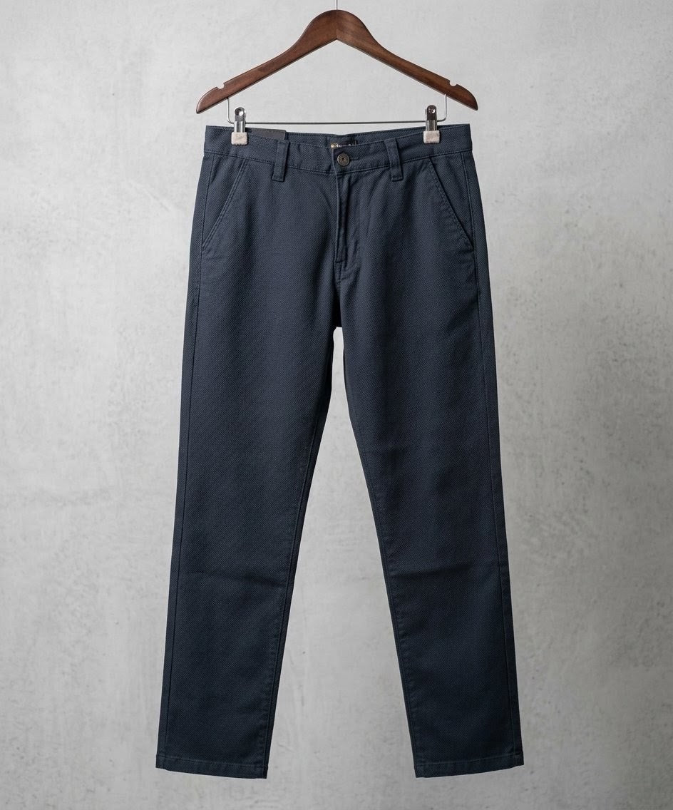Kids Cotton Navy-Dotted Chino Pant - Bcp-0052