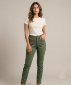 HR Clothing Women's Slim Fit Denim Jeans-LJP-0039–Green