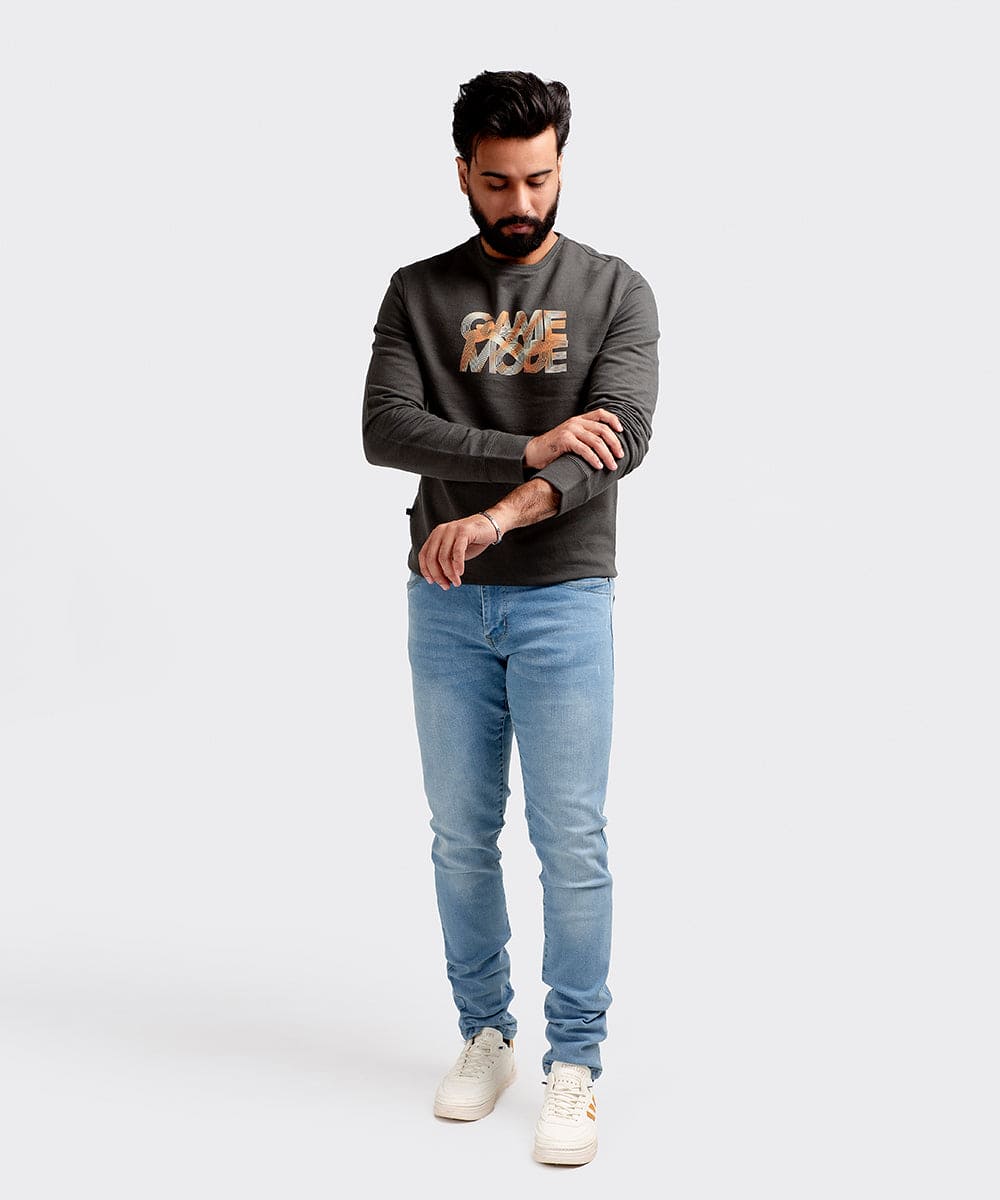 Men's Sweat Shirt - Dark Green Game Mode