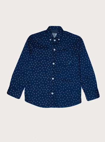 BOYS CASUAL SHIRT BSH-0072 PRINTED NAVY