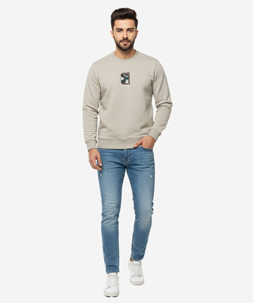 Men's Sweat Shirt - Beige Tsh-5975