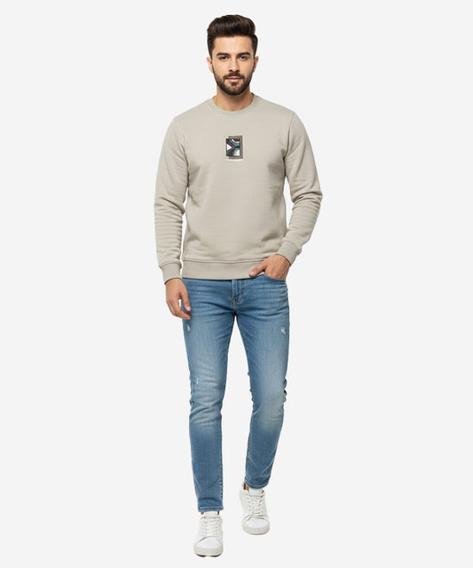 Men's Sweat Shirt - Beige Tsh-5975