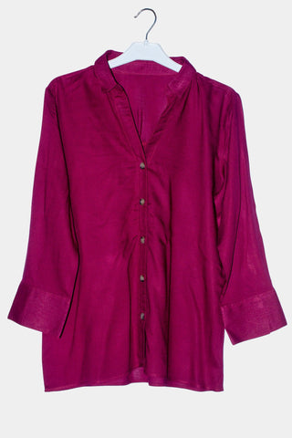 Plain Long Sleeves Women's Shirt LSH-0044 Maroon