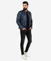 Men's Leather Jacket - Blue Jk-0314