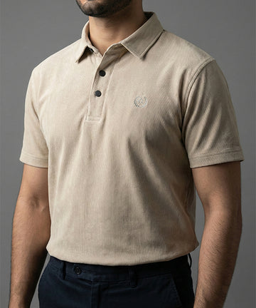 Men's T-Shirt Collar L Coffee Tsh-5923