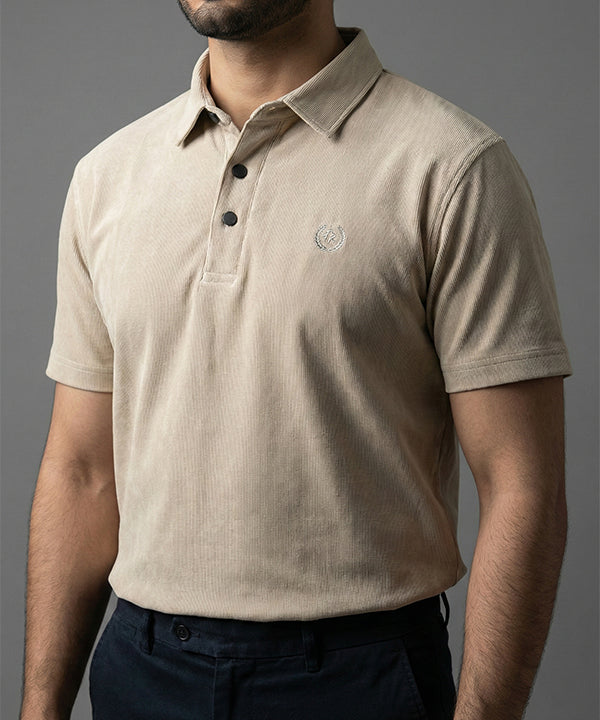 Men's T-Shirt Polo Collar L Coffee Tsh-5923