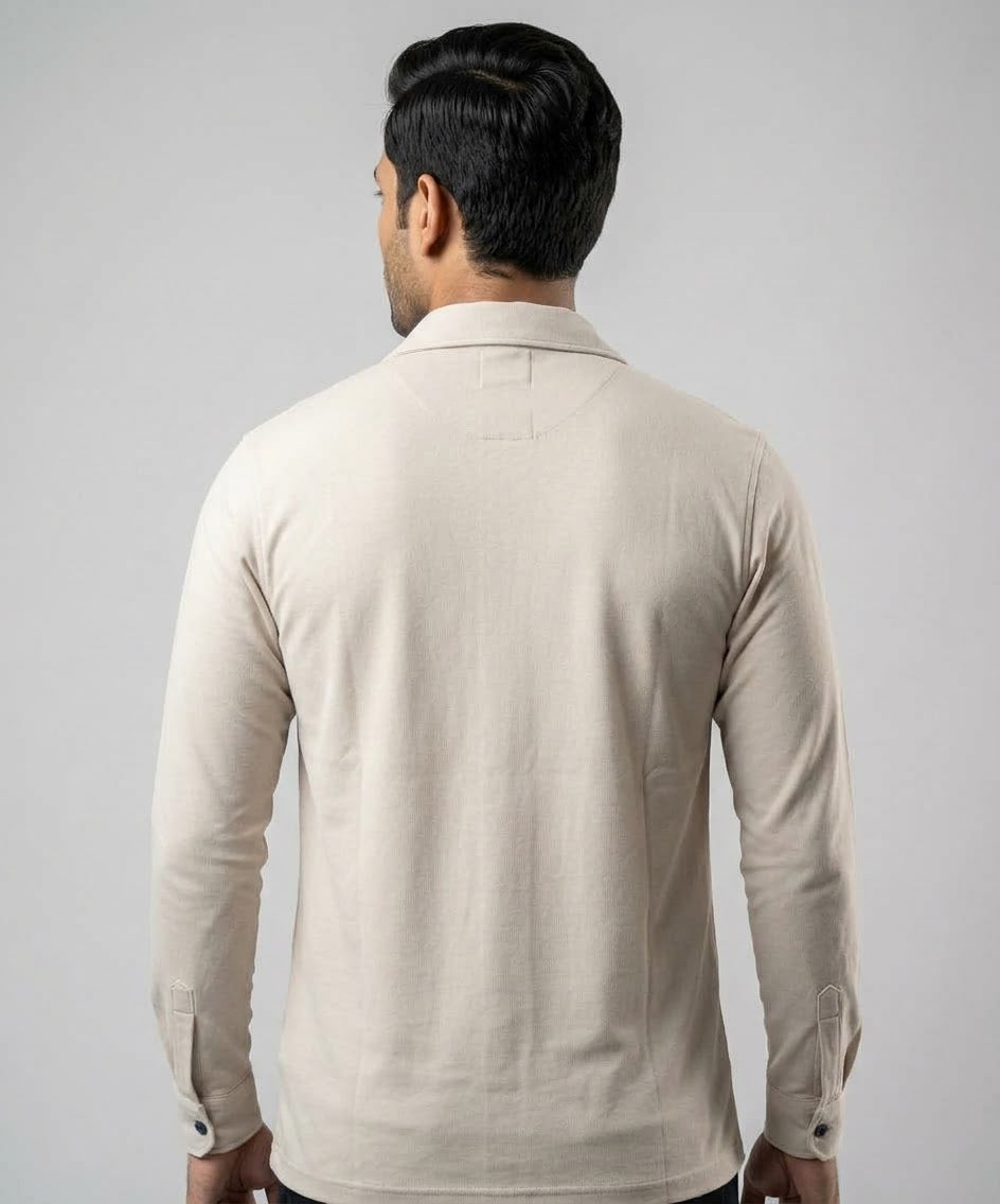 Men's Inter Lock Shirt Full-Sleeves - Fawn Shc-3089 (ORG-H)