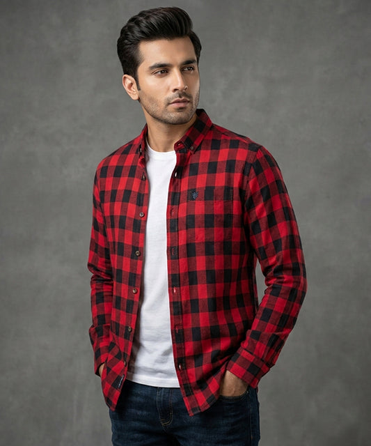 Men's Casual Shirt - Shc-1459 Red Chk