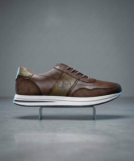 Leather Casual Sneakers Fw-0171 Coffee