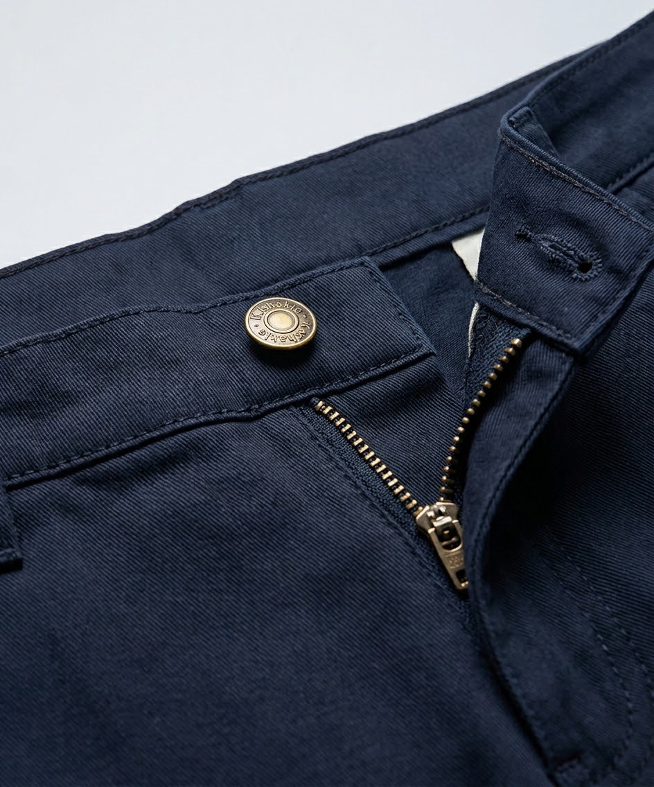 Kids Cotton Self-Navy Chino Pant - Bcp-0052