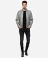 Men's Faux Leather Jacket Jk-0286 Dotted Grey