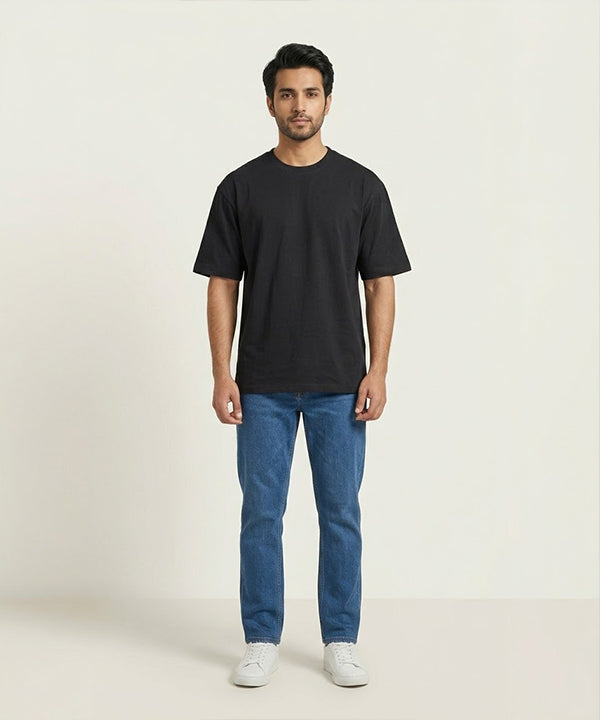 HR Clothing Men's Black Drop Shoulder T-Shirt - TSH-7208