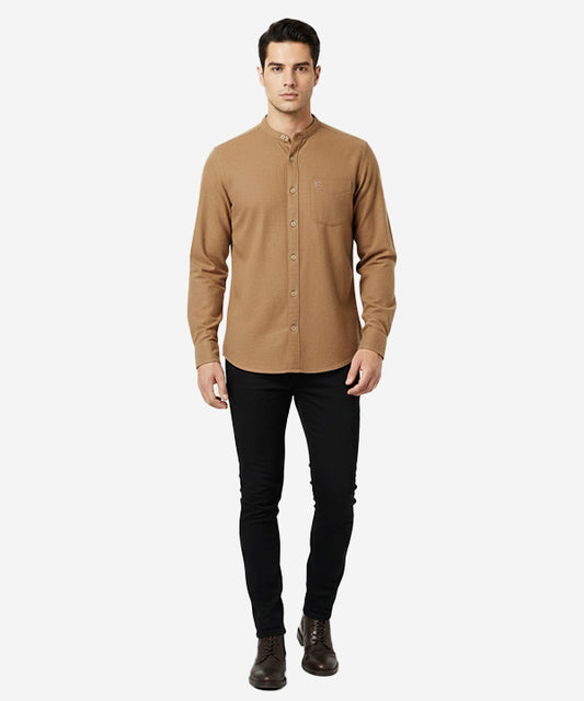HR Clothing Men's Casual Shirt - Coffee
