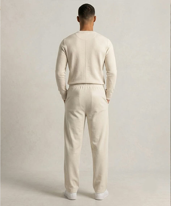 Men’s Smart Baggy Waffle Trouser– LWR-0711 Cream