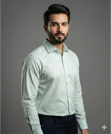 Men's Dress Shirt - Texture Green Dsh-0287