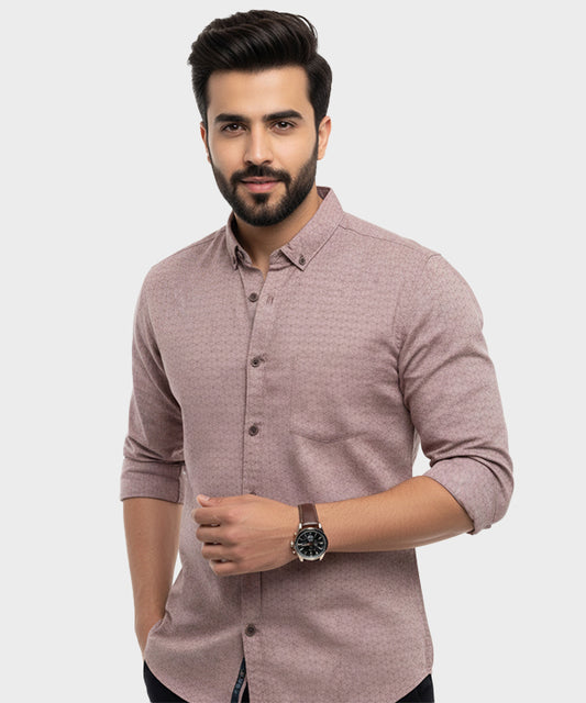 Men's Casual Shirt - Shc-1368 Printed Maroon