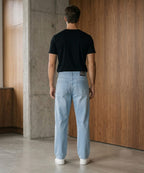 Men's Denim Smart Baggy Jeans - Ice-Blue - JP-2265