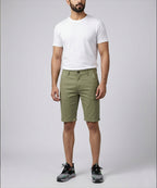Men’s Summer Cotton Texture Green Shorts- BR-0103