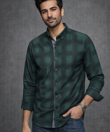 Men's Casual Shirt - Shc-1708 Green Chk