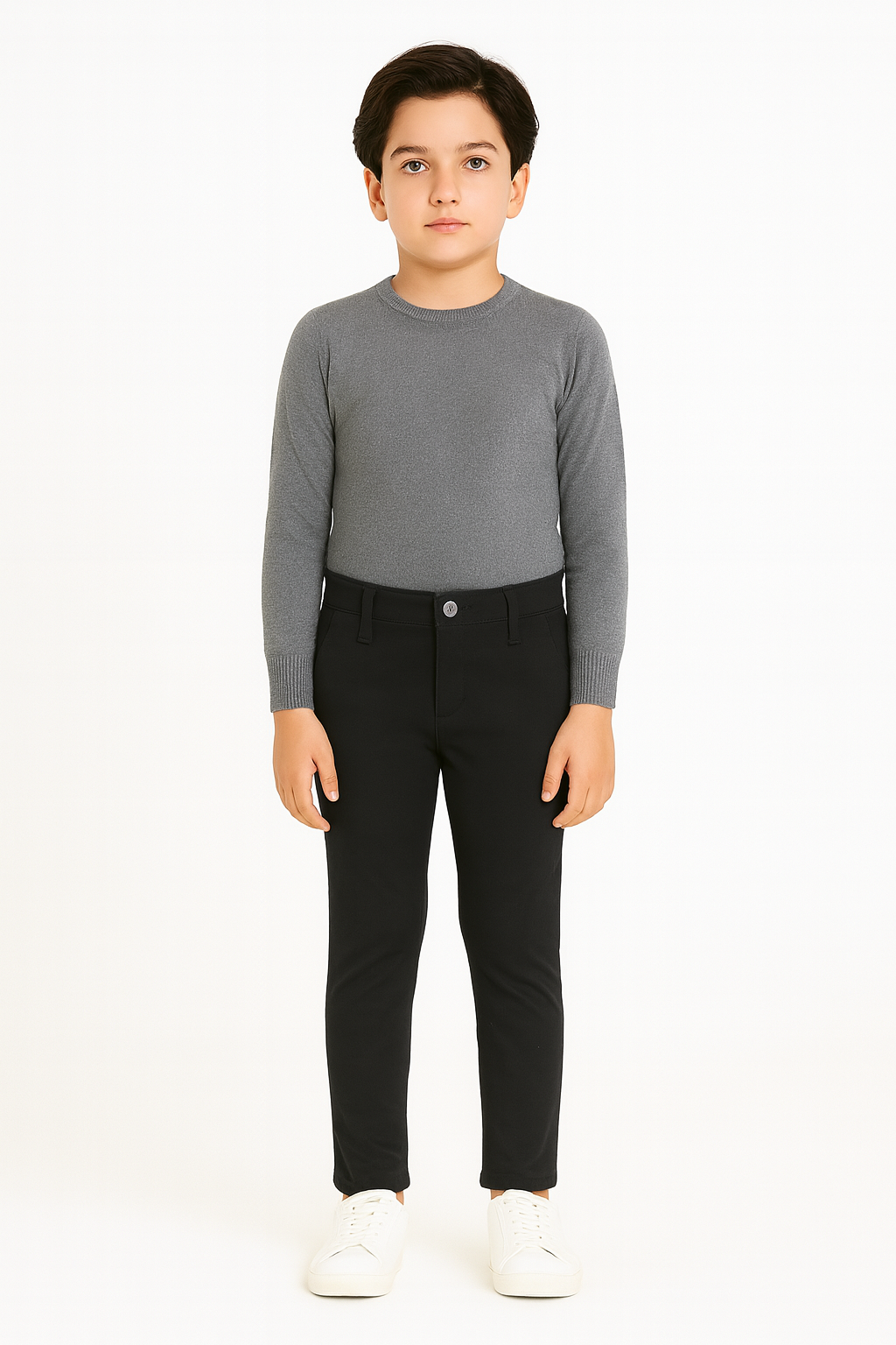 Kids Cotton Chino Pant - Bcp-0037 Black