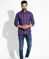 Men's Casual Shirt - Shc-0593 Purple Chk