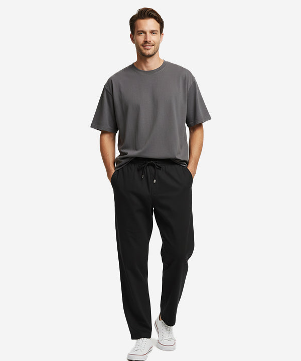 HR Clothing Men's Linen Trousers - Black LWR-0537