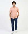 Men's Casual L-Pink Half Sleves Shc-2071