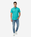 HR Clothing Men's Casual Shirt Half Sleeves - Ferozi Shc-1845 (ORG)