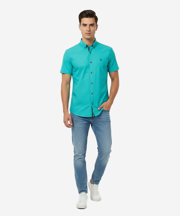 Men's Casual Shirt Half Sleeves - Ferozi Shc-1845 Strech Fabric(ORG)