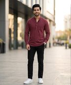 Men's Casual Shirt - Maroon Shc-1590 (ORG H)
