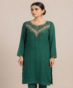 Women's Eastern Sea Green Embroidered 2-Piece Suit 0006
