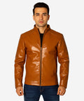 Men's Faux Leather Jacket Jk-0316 Camel