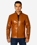 Men's Faux Leather Jacket Jk-0316 Camel