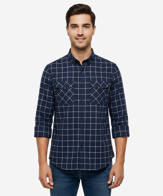 Men's Casual Shirt - Shc-1759 Navy Chk