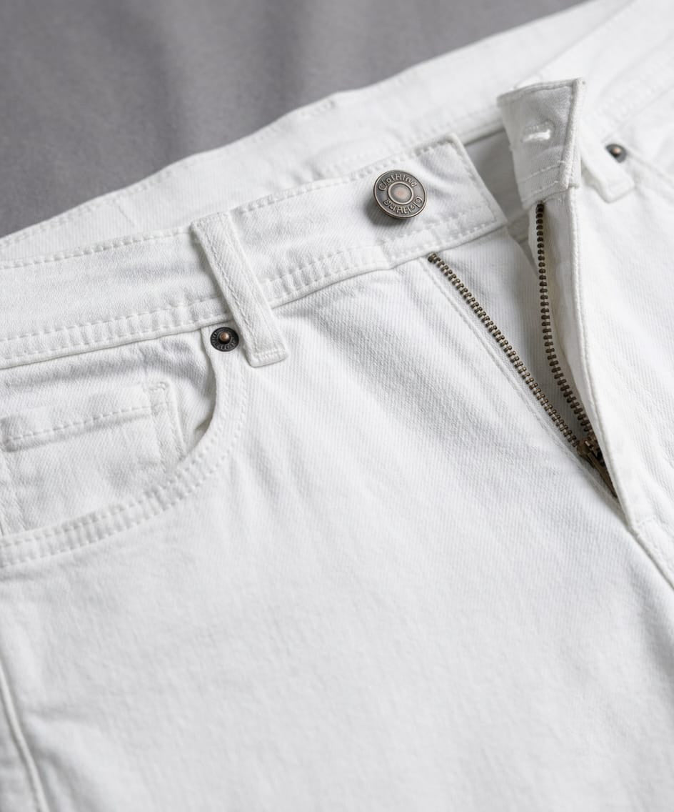 Men's Denim Straight Fit Jeans - White - JP-2267