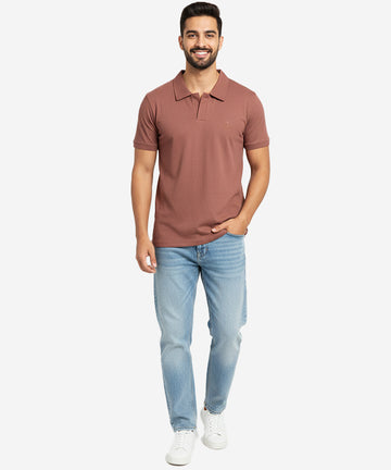 Men's T-Shirt Johnny Collar Maroon Tsh-5922