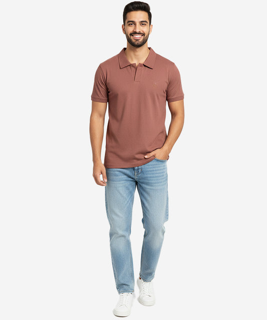 Men's T-Shirt Johnny Collar Maroon Tsh-5922