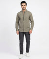 Men's Casual Shirt - Green Stripe Shc-1619 ORG